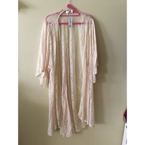Lace extra long cardigan